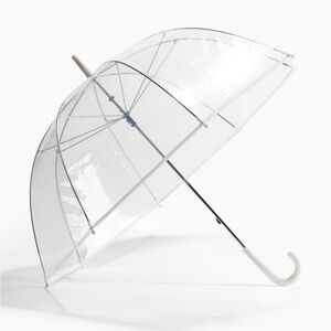 5 Clear Bubble Umbrella with White Handle